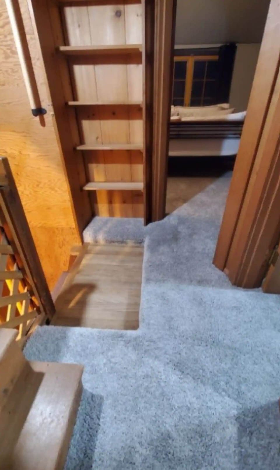 Unique boat stairs add to the charm of the home