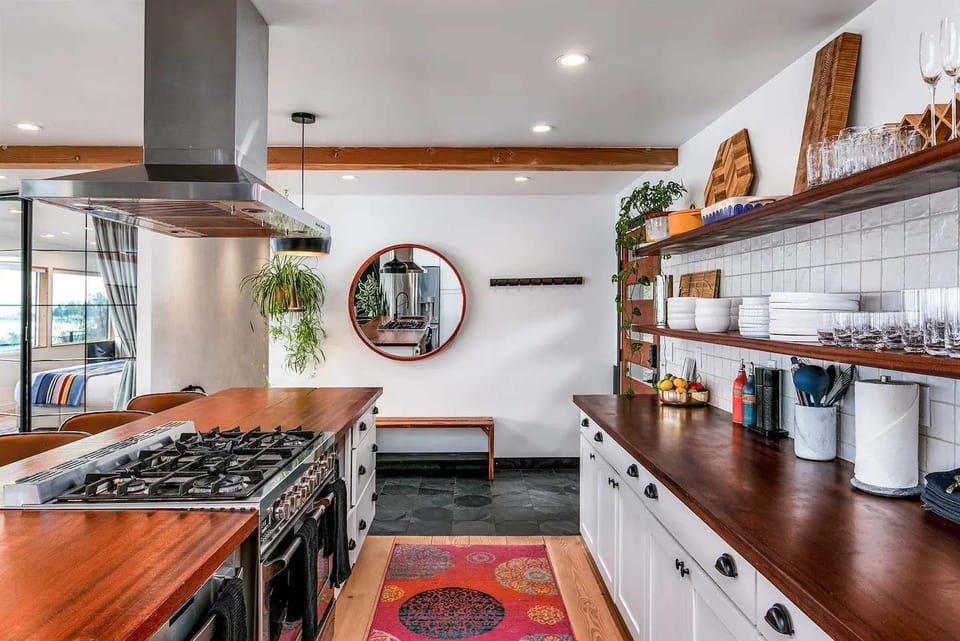 You're initially greeted by an open-air chef's kitchen...