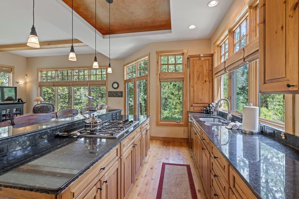 Fully stocked, gourmet kitchen perfect for preparing family meals.