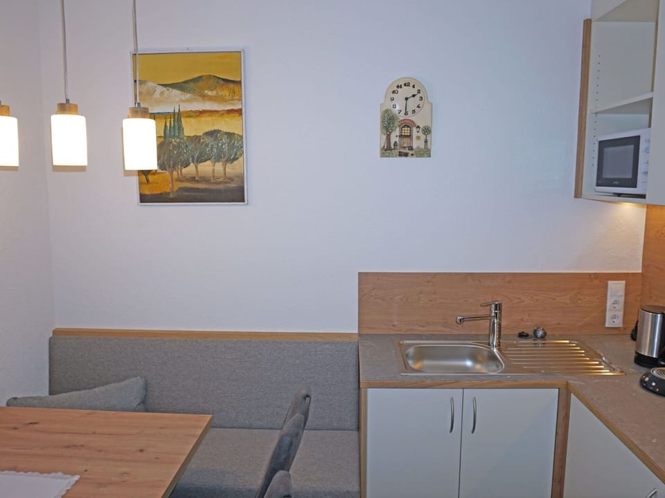 Kitchen Sink, Sink, Furniture, Tap, Table, Building, Cabinetry, Wood, Countertop, Picture Frame