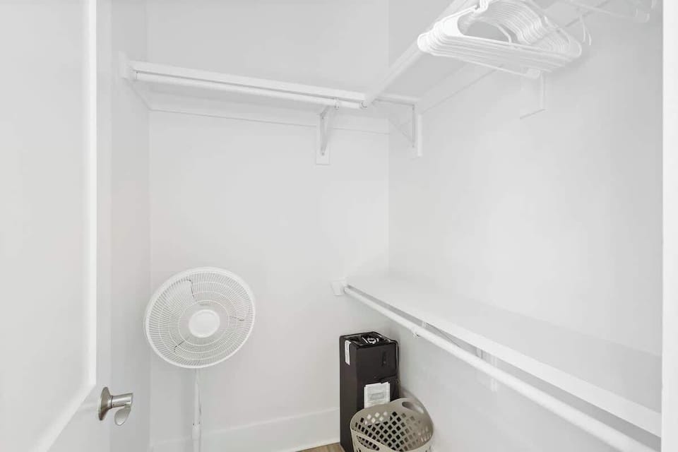 Bedroom features a walk-in closet.