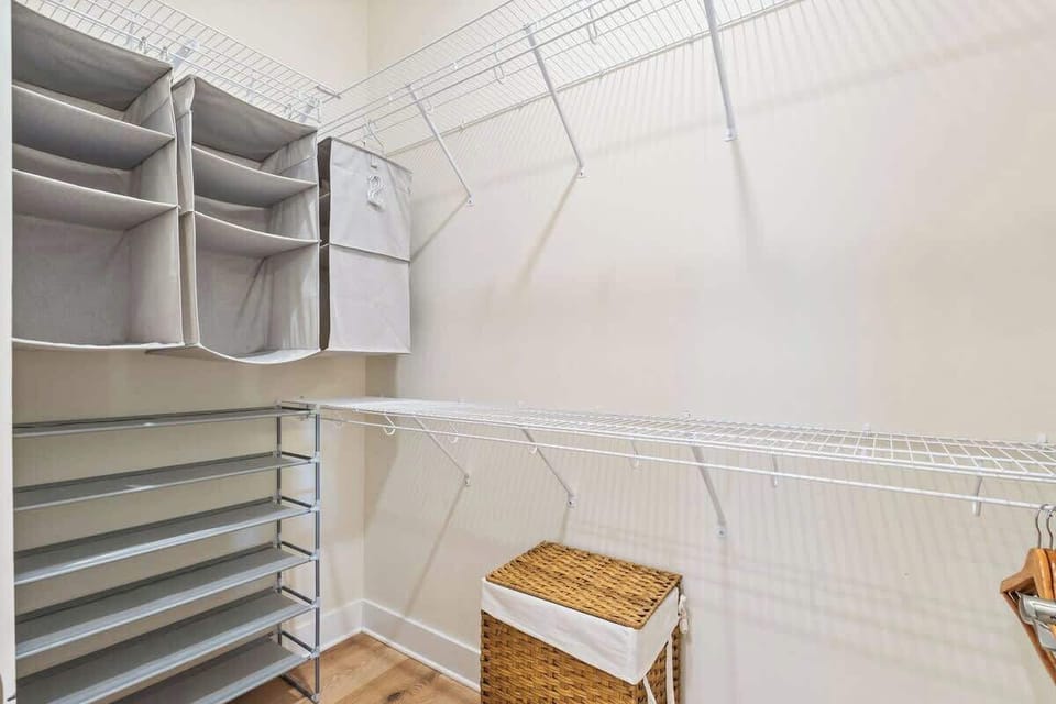 Bedroom features a large walk-in closet.