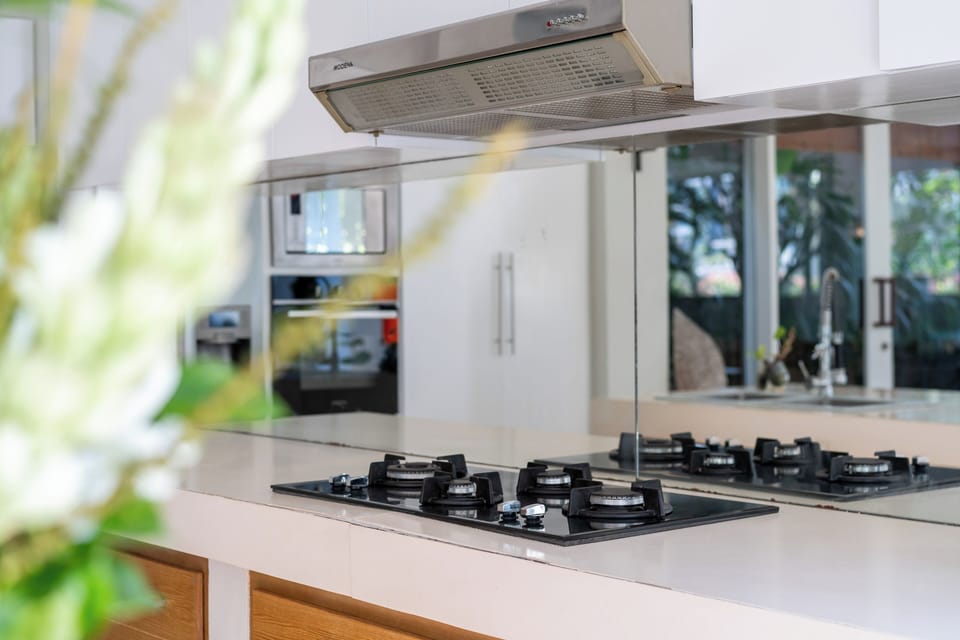Luxury Villa, Patio, Pool View | Private kitchen | Fridge, microwave, stovetop, coffee/tea maker