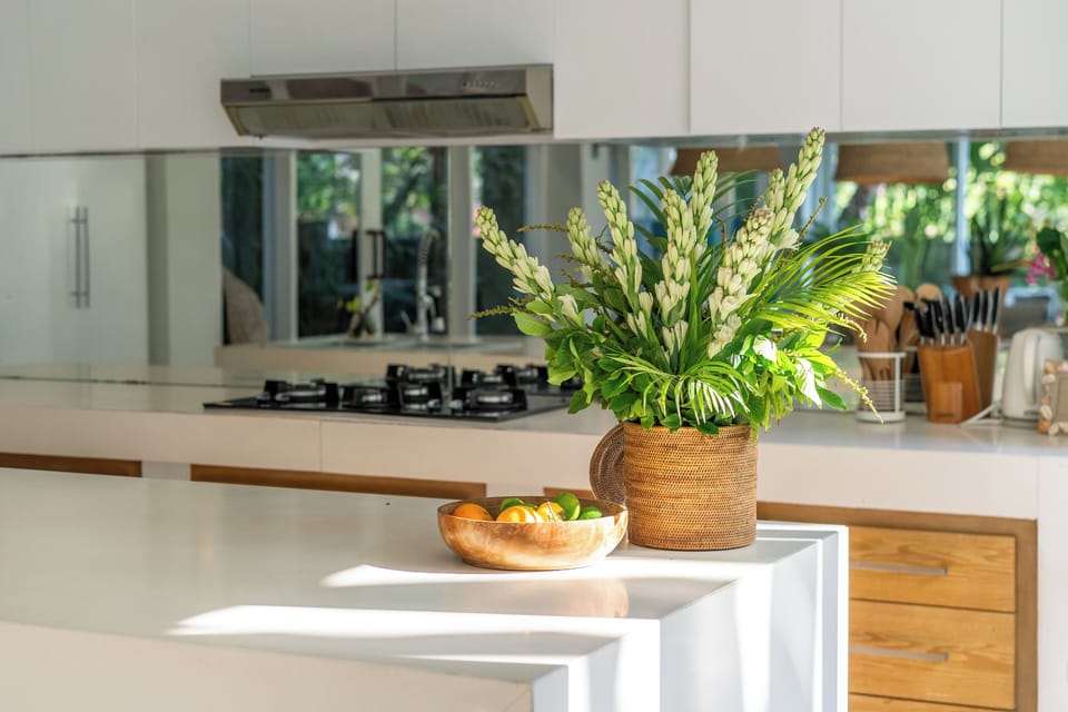 Luxury Villa, Patio, Pool View | Private kitchen | Fridge, microwave, stovetop, coffee/tea maker