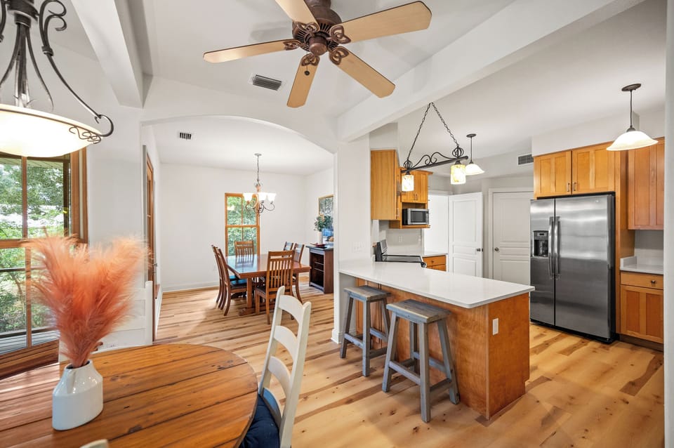 Additional bar seating in the kitchen