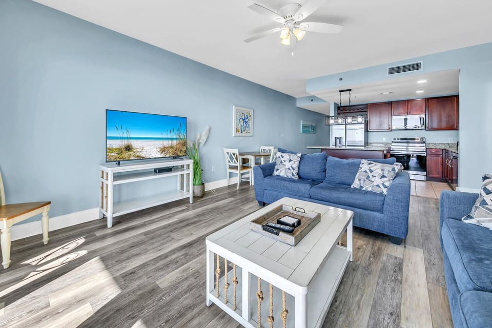 Living room with flat screen TV