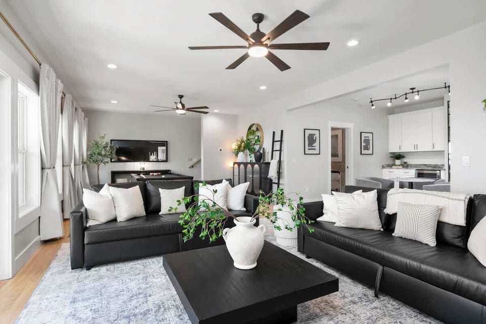 Enjoy the entertainment space in our modern downstairs living room.