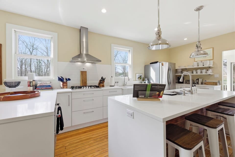 Bright open kitchen in main house.