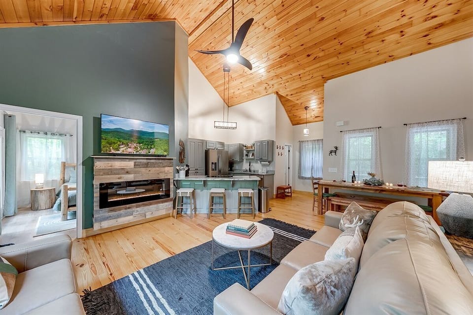 Living area view of TV & Electric Fireplace