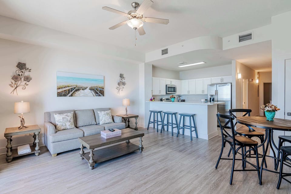 Cozy and spacious living area with TV