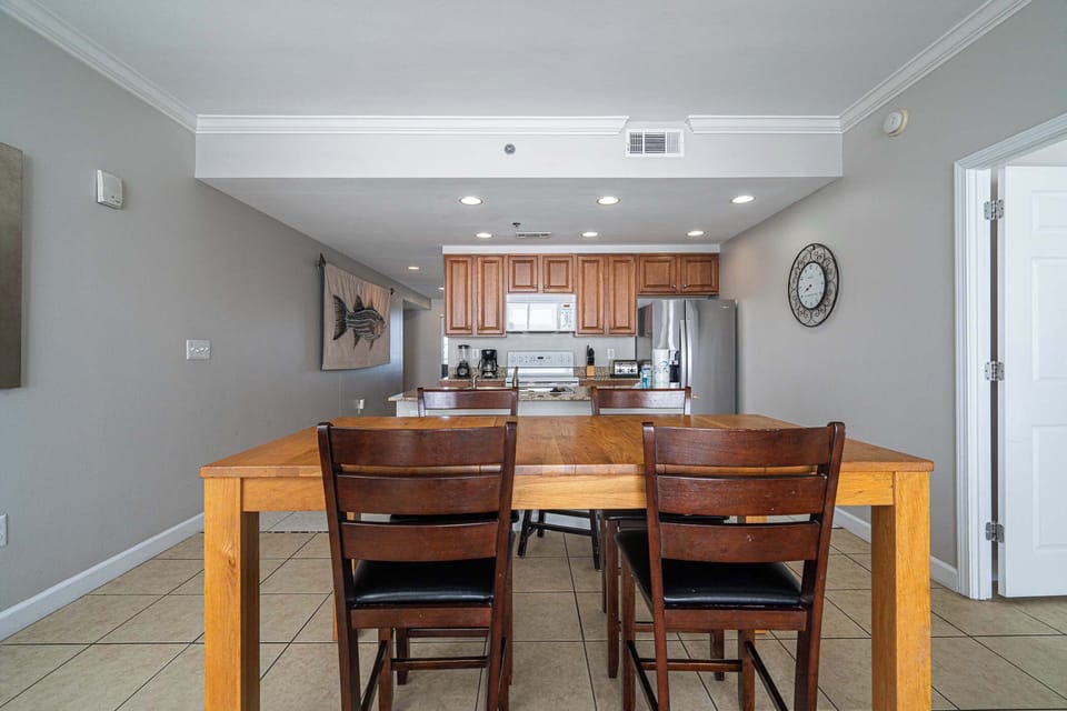 Gather for meals together at the dining table, with seating for 4