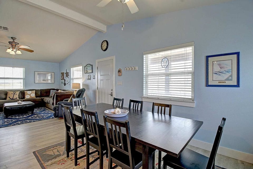 Dining table with seating for 8