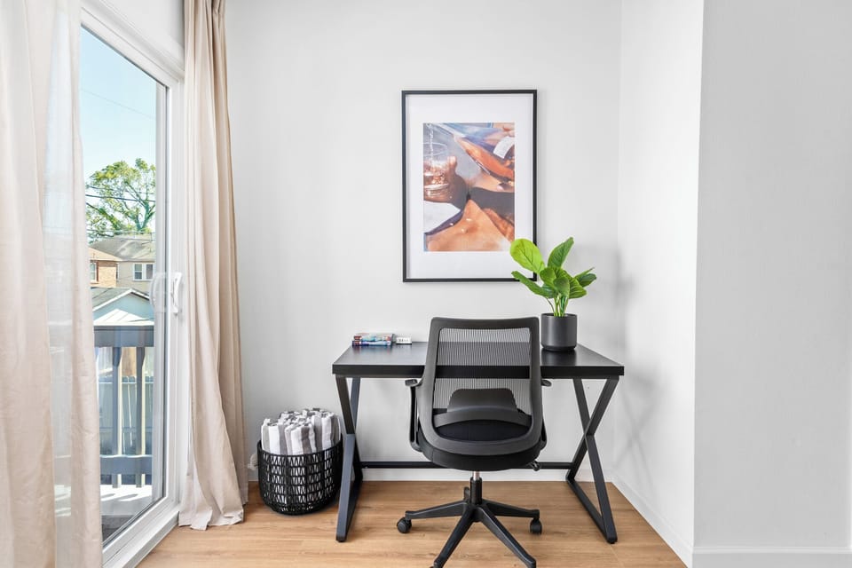 Working? ALL SET! 
Designated work space avaiilable for you. 