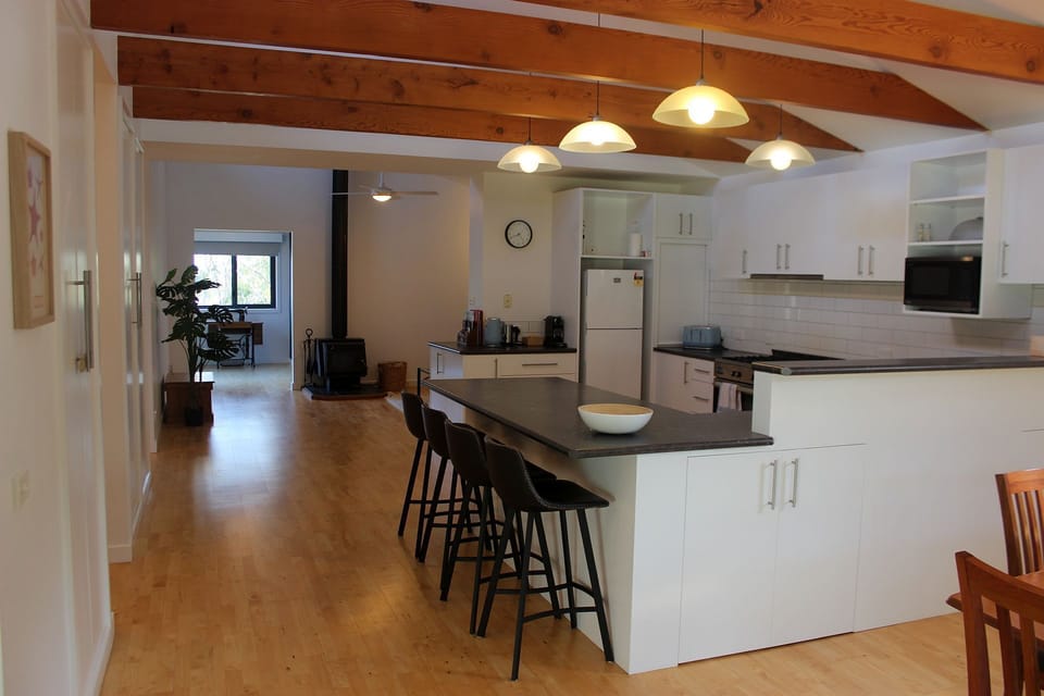 Looking from the dining room to the front entrance