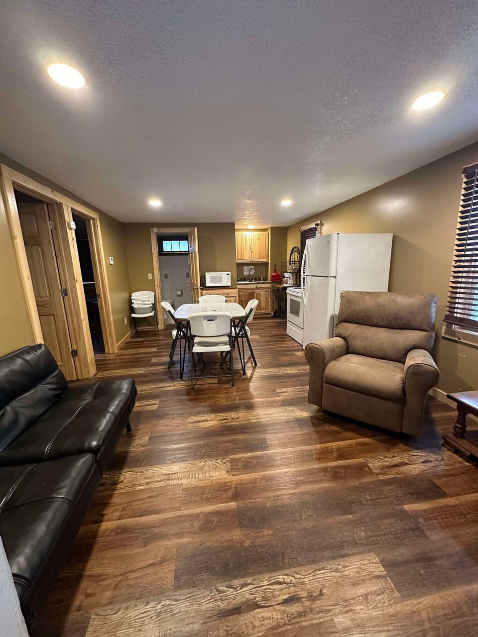 Futon can sleep up two people , Living room area