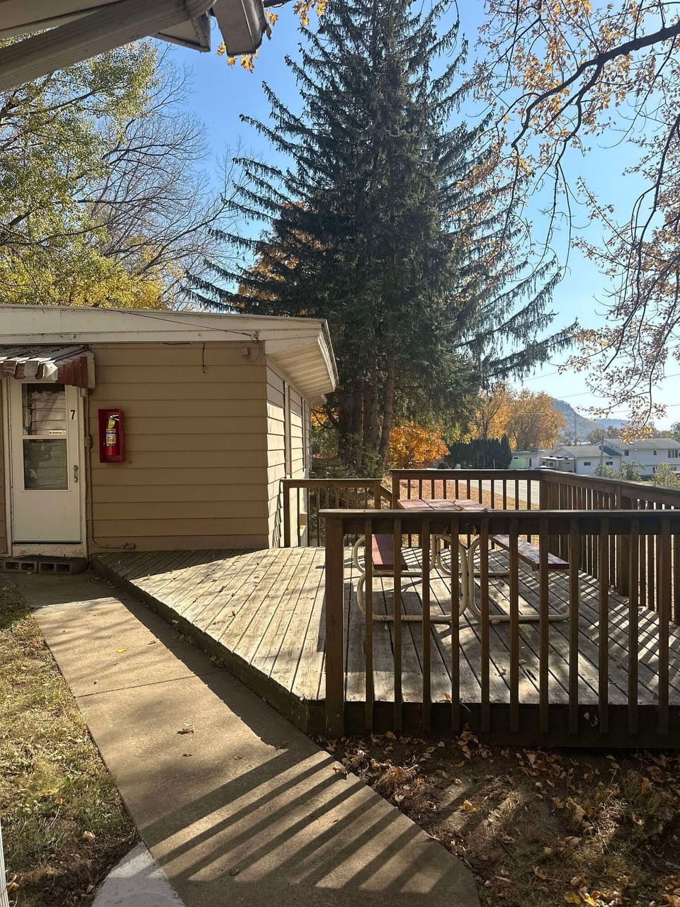 Seating area with picnic table