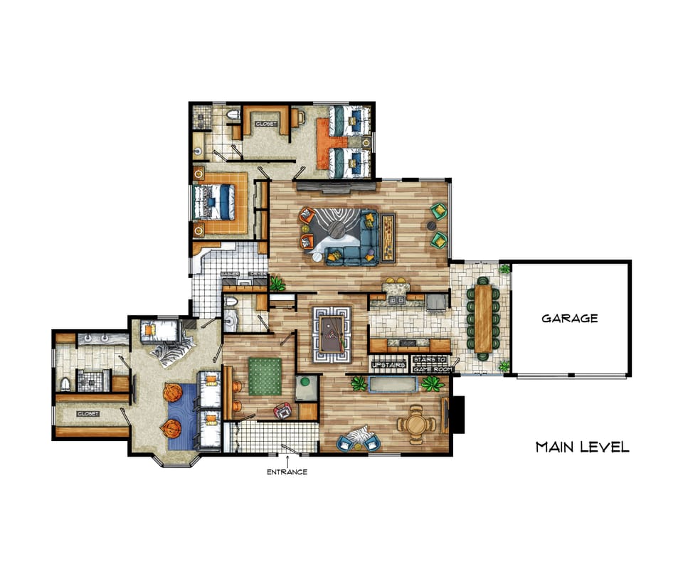 Actual floorplan and design of the home - Main Level