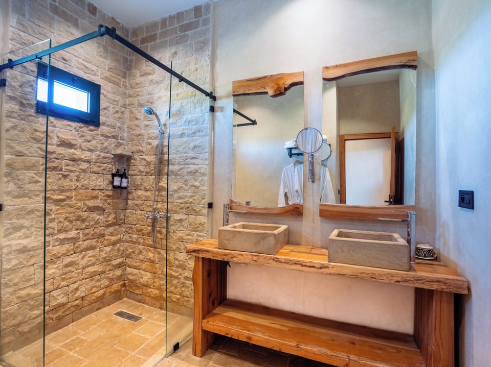 Deluxe Room | Bathroom | Shower, towels, soap, shampoo