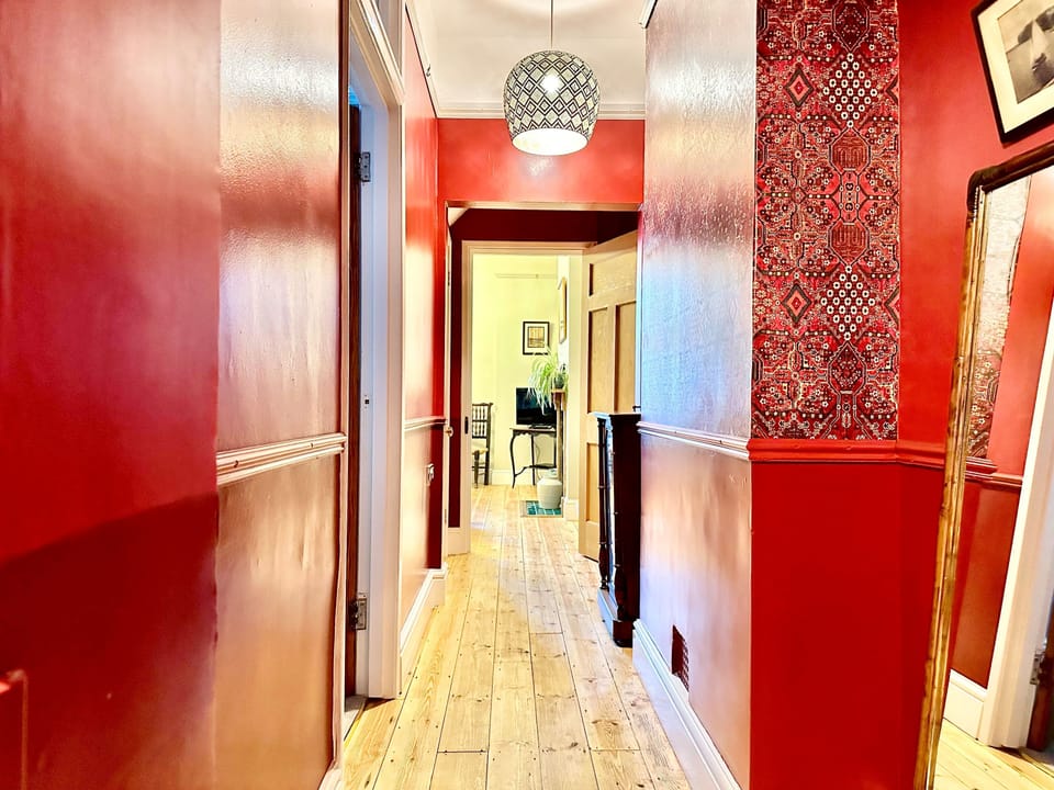 Windfall, Ryde: Hallway leading to the bedroom and open planned kitchen/sitting room and dining room