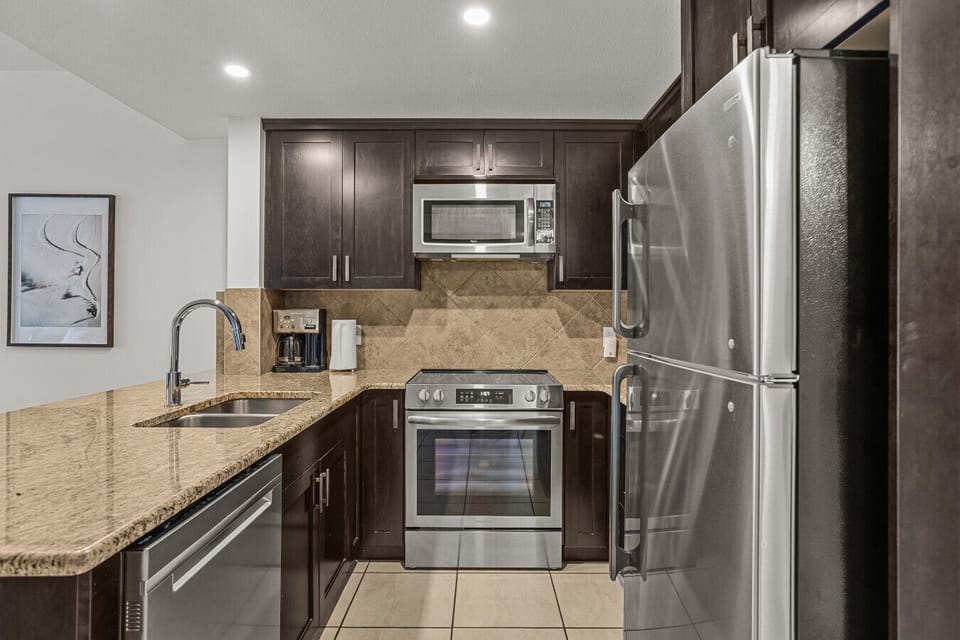 Sleek modern kitchen with all brand new appliances