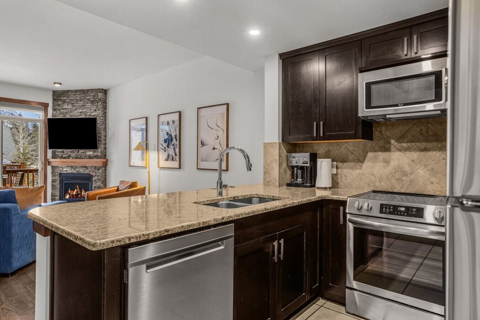 Sleek modern kitchen with all brand new appliances