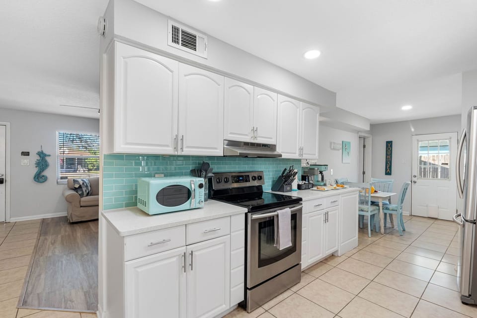 The spacious layout includes ample counter space, making meal preparation a breeze.
