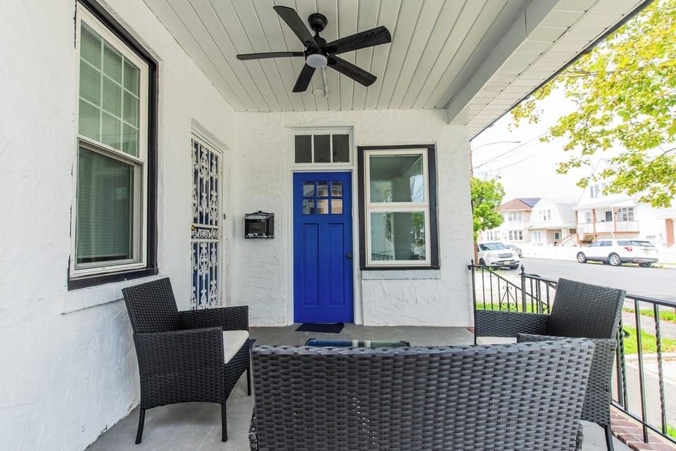 The front porch is a great spot for a morning coffee or an evening cocktail