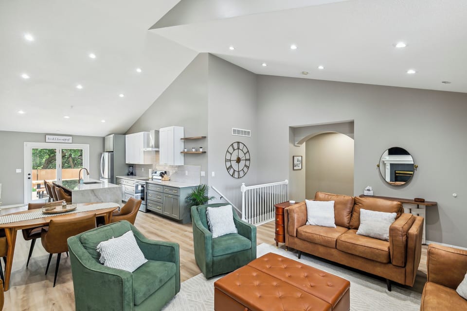 Enjoy an open concept space to visit with views all the way to the backyard.