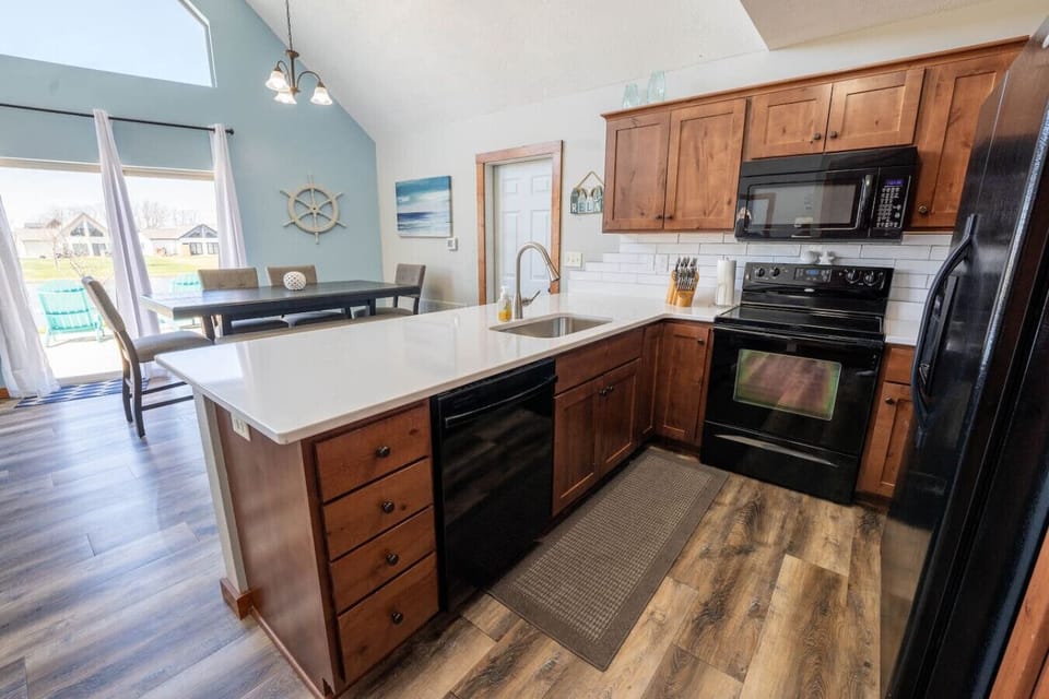Kitchen with Updated Countertops and Tile Backsplash