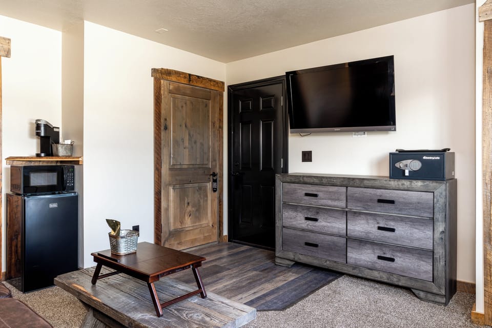 TV and Mini Fridge