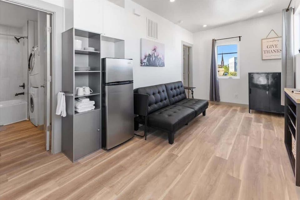 Futon open living room and kitchen