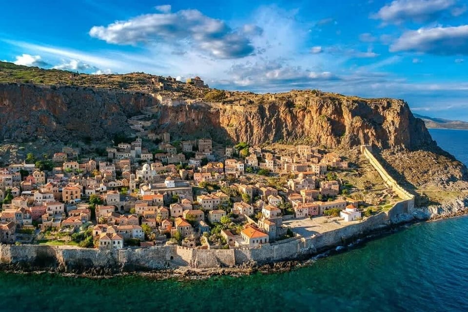 Step outside to the iconic Monemvasia cliffside castle.

