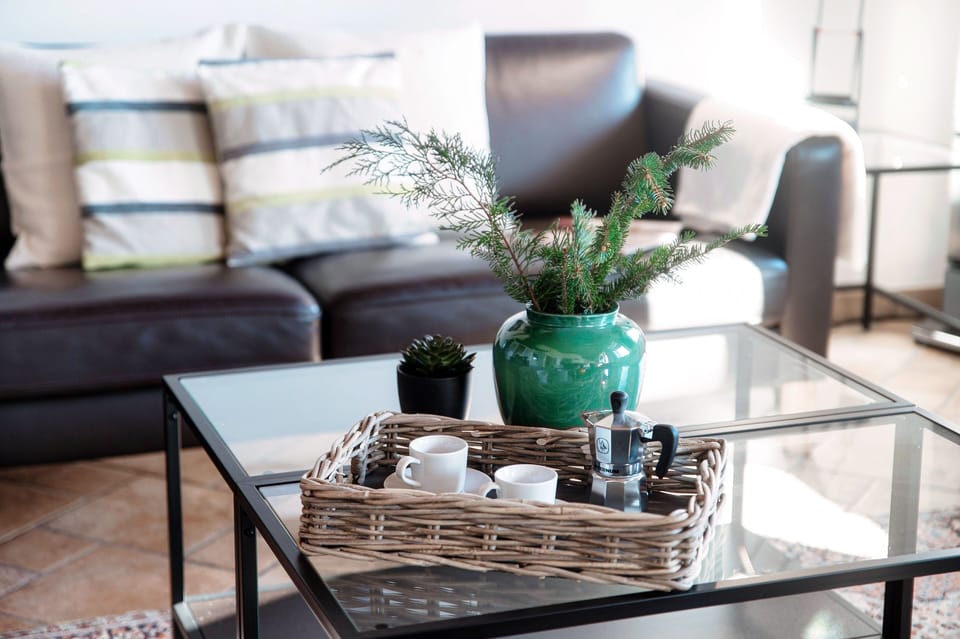 Apartment, Mountain View | Living area | 30-inch TV with digital channels