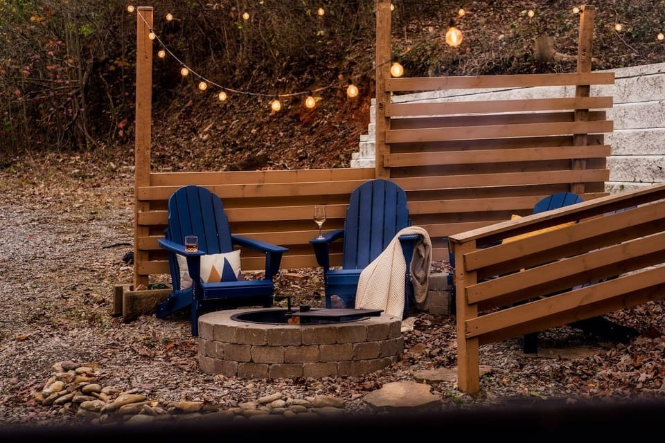 Wood burning fire pit.