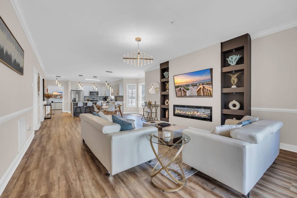 The fireplace adds the perfect vibe for cozy nights and Insta-worthy moments.