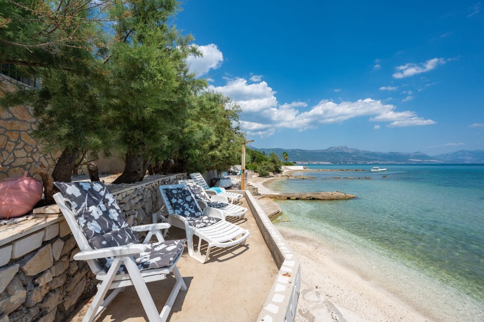 Beach with sunn loungers
