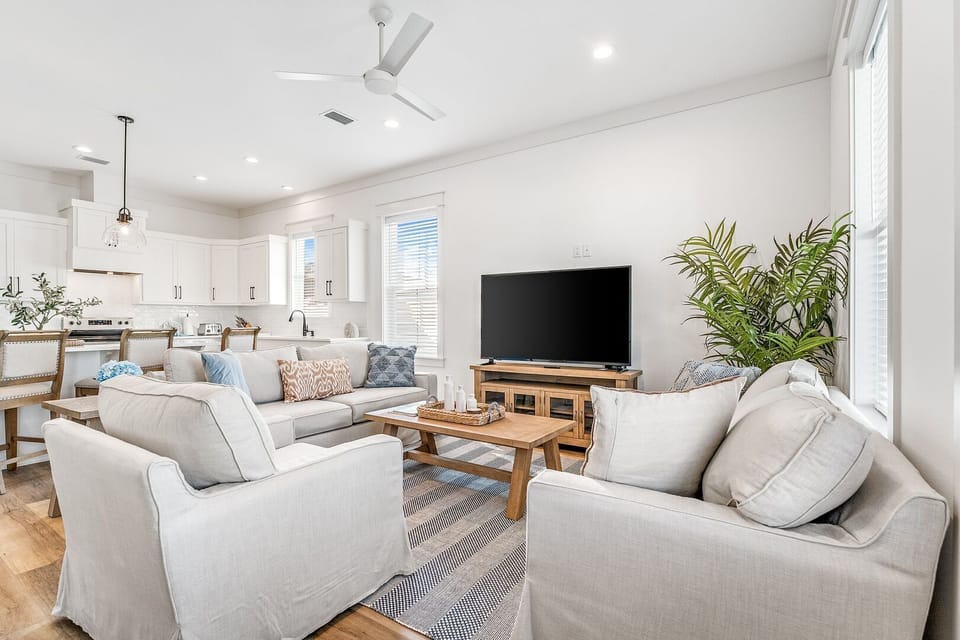 A welcoming, open space for relaxation and gatherings with natural lighting.