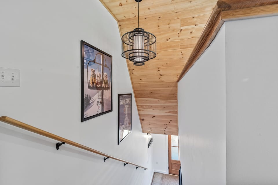 Stairs up to loft
