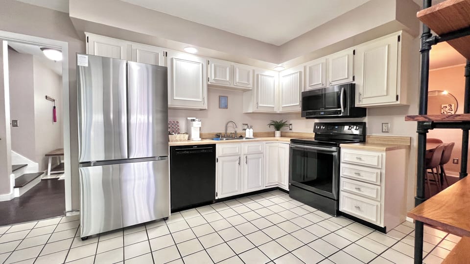 Kitchen is stocked with everything you need for cooking and serving. Including instapot, toaster, BBQ utensils and more!