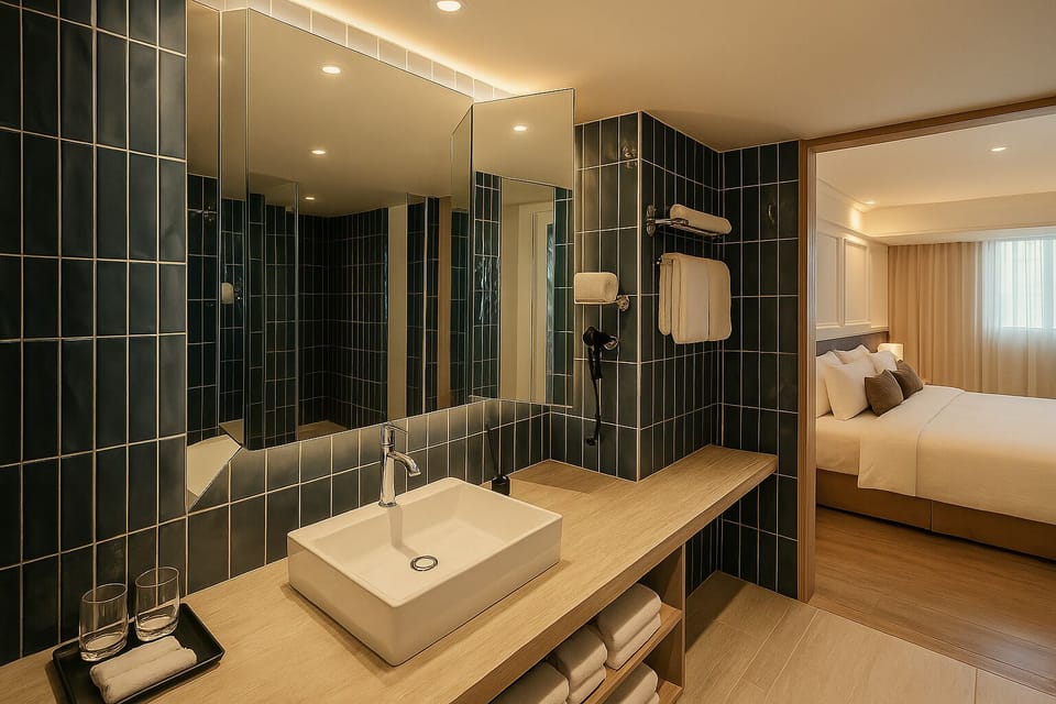 Deluxe Double Room | 1 bedroom, premium bedding, blackout drapes, iron/ironing board