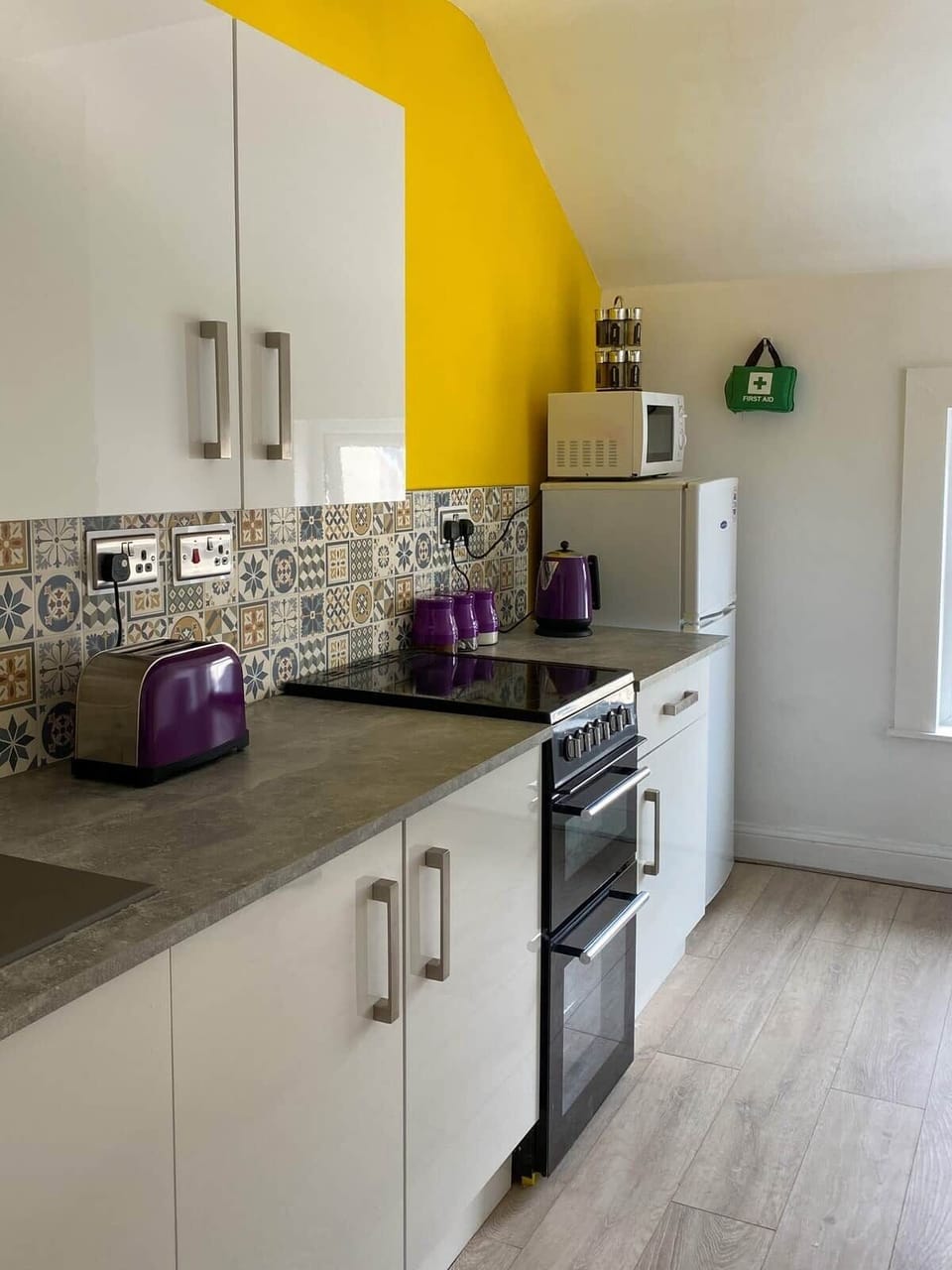 Kitchen with Sunshine Yellow Wall