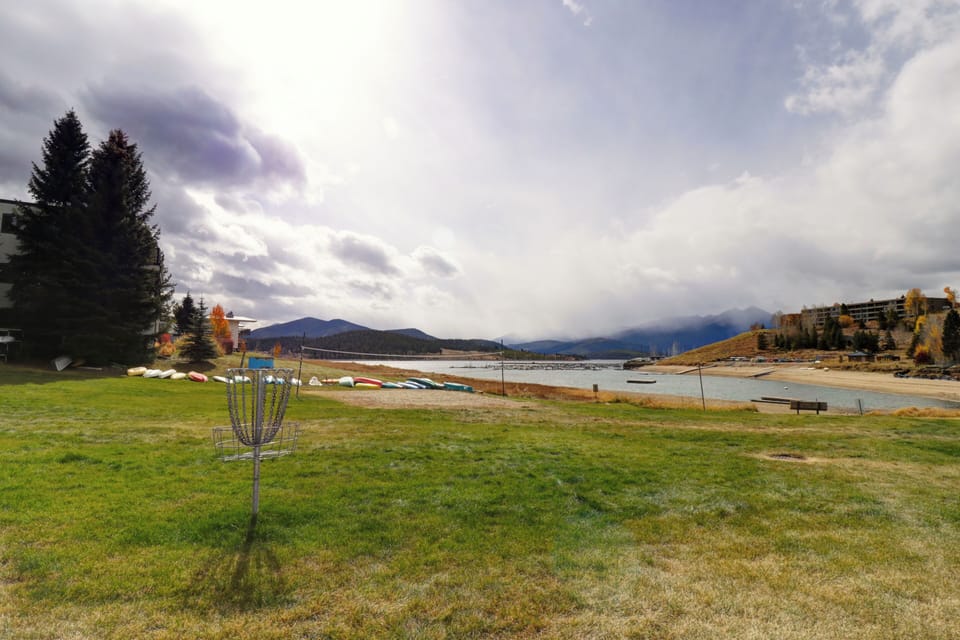 The backyard area of the complex features plenty of space and activities for the whole family.