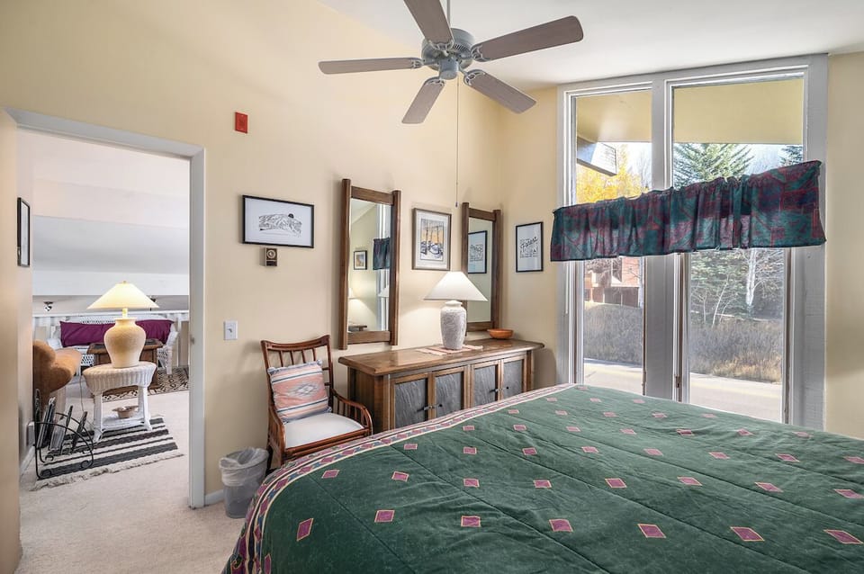 Allow the natural light to fill this room or close the shades to sleep in all morning.