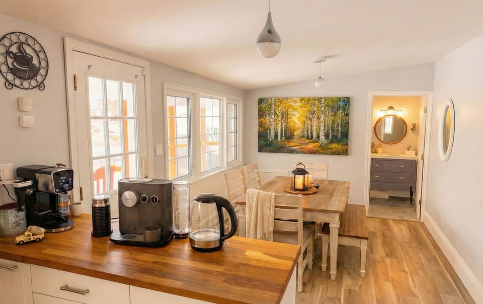 Dining room with windows, coffee station,  bring your own coffee!
