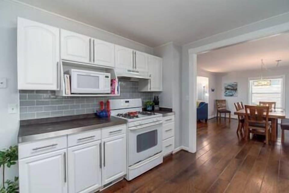 Kitchen open to dining room