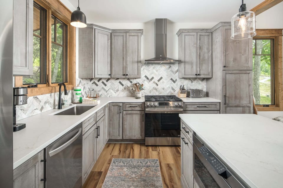 Well-equipped kitchen with ample counter space and modern appliances