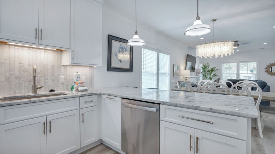 This beautifully updated kitchen combines modern style with everyday functionality.