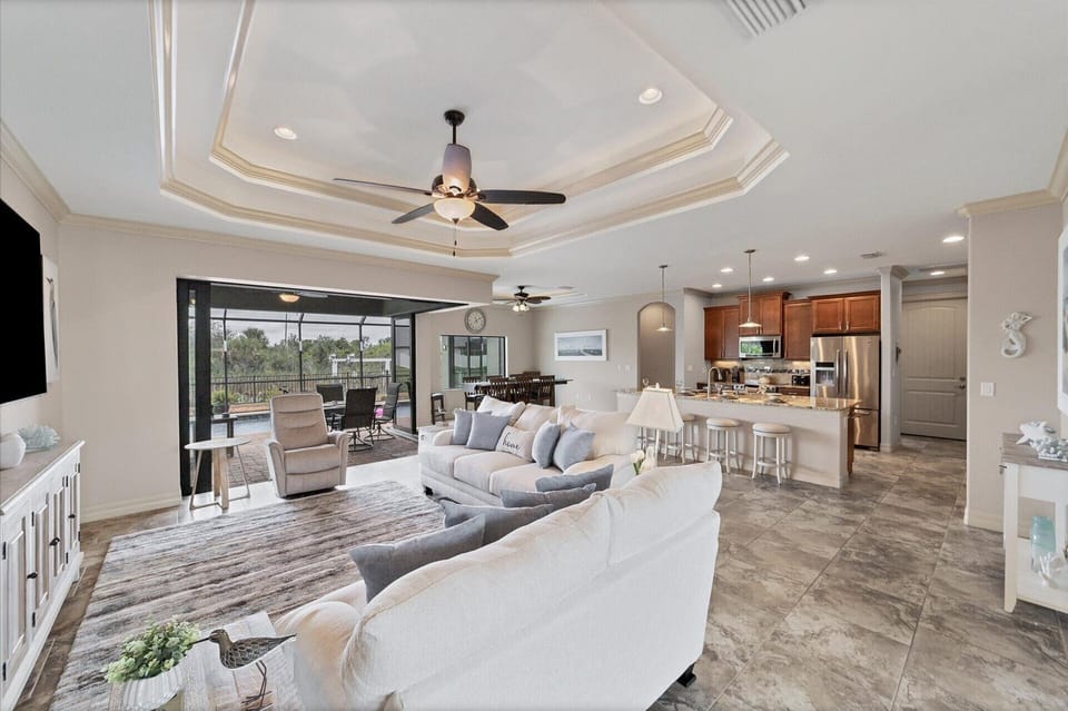 Spacious living room with comfortable and welcoming seating