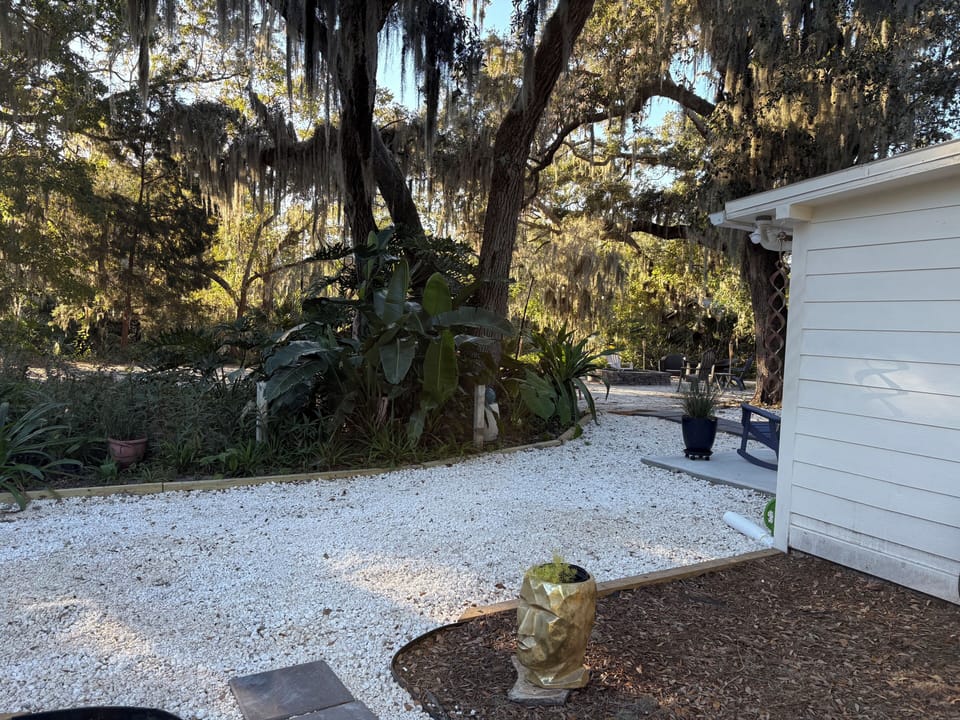 Property is located on a private 1/2 acre