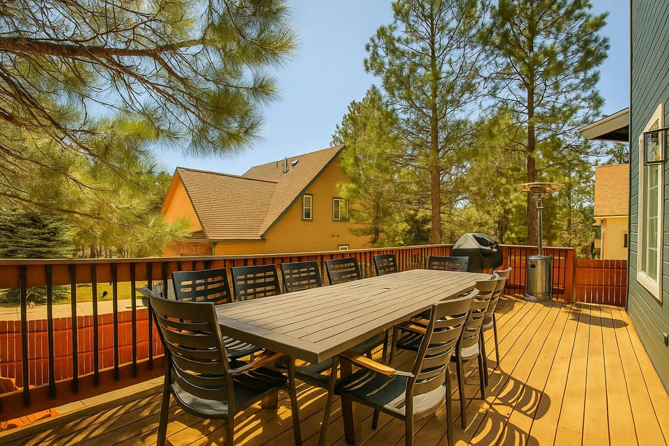 Enjoy outdoor dining under the pines!